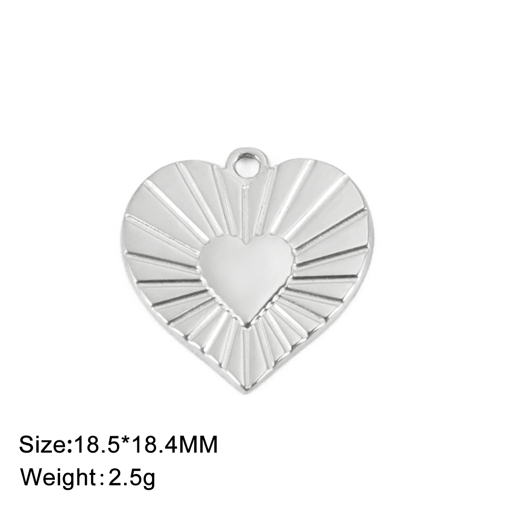 EUEAVAN-5 unids/lote de abalorios de acero inoxidable, collar con colgante de amor y corazón, suministros de fabricación de joyería DIY para mujer, hechos a mano al por mayor: Oro / Violeta