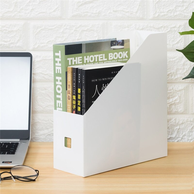 Soporte de archivo para revistas, bandeja para documentos, periódico, almacenamiento de escritorio, organizador de relleno de papel, suministros de oficina, caja de plástico, 5 uds.