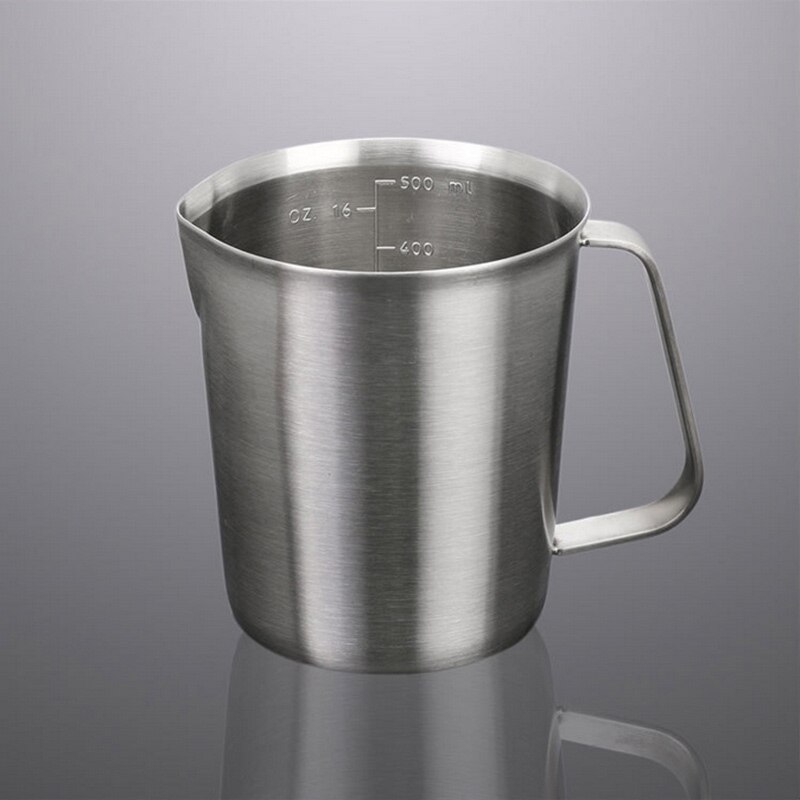 Ruostumaton teräs maidonvaahdotuskannu cappuccinon maidon valmistus tee kahvi maitokuppi maidonvaahdotuskannu: 500ml