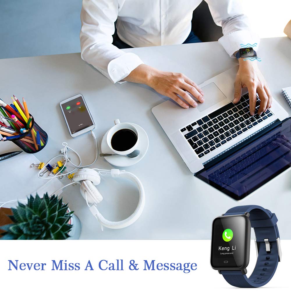 Bloeddruk Hartslagmeter Smart Horloge IP67 Waterdichte Sport Fitness Trakcer Horloge Mannen Vrouwen Smartwatch