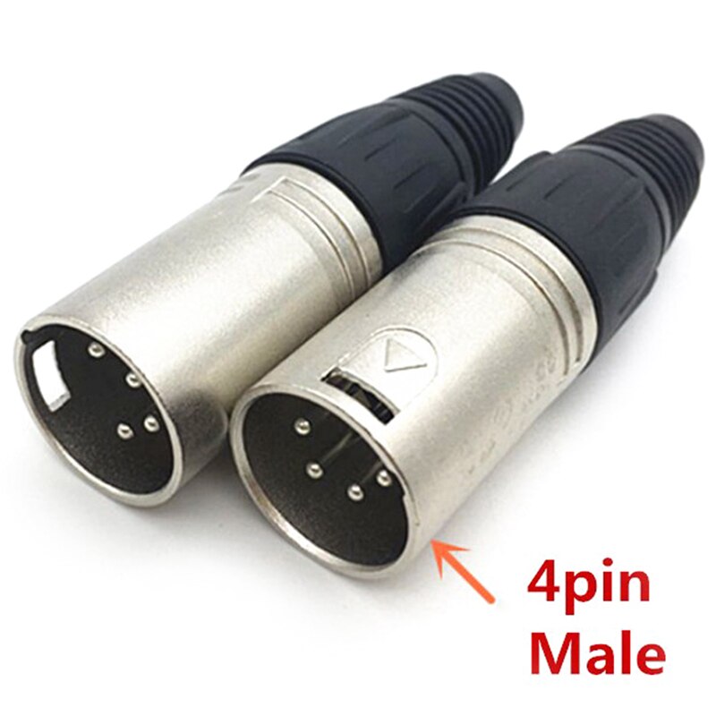 Mannelijke &amp; Vrouwelijke 3-Pin 4-Pin 5-Pin Xlr Microfoon Audio Kabel Plug Connectors Kanon Kabel terminals 1Pc: 4pin male