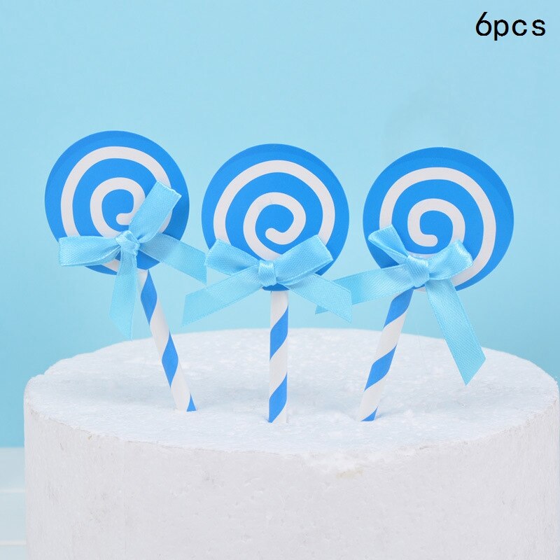 Lollipop Cake Topper Happy Birthday Party Decor Kids Boy Girl Birthday Lollipop Cake Decor Birthday Party Supplies: Brown