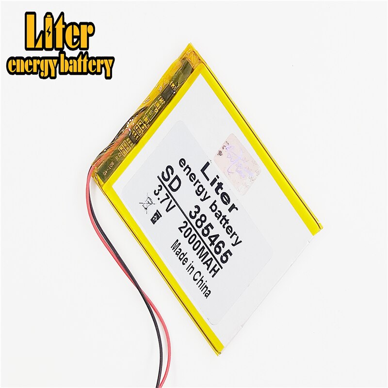 385465 3.7V 2000MAH 355565 405565 Polymer Lithium Li-Po Rechargeable Battery For GPS DVD e-book tablet pc power bank