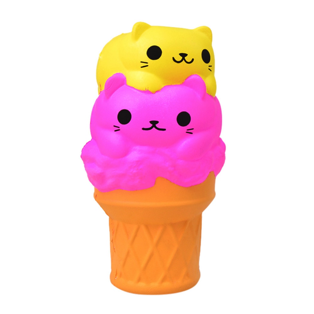 Jumbo Squishy Ranbow Ice Cream Cone Jumbo PU Slow Rising Soft Squishes Lovely Toys Stress Relief Toy F4