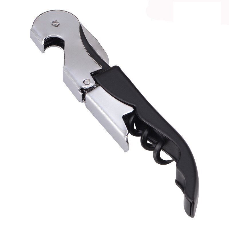 1Pc Roestvrij Plastic Wijn Schroef Corkscrew Opener Professionele Dubbele Scharnier Obers Wijn Fles Bier Cap Opener