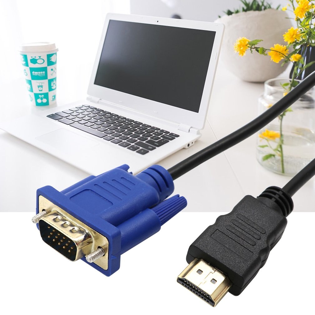 1M HDMI to VGA D-SUB Male Video Adapter Cable Lead for HDTV PC Computer Monitor Video Adapter Cable