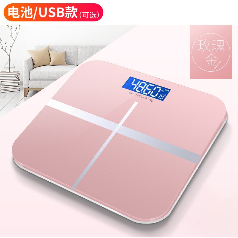 Body Fat Scale Smart Electronic ​Scales LED Digital Bathroom Weight Scale Balance Body Composition Analyzer Weighing Scale: Pink