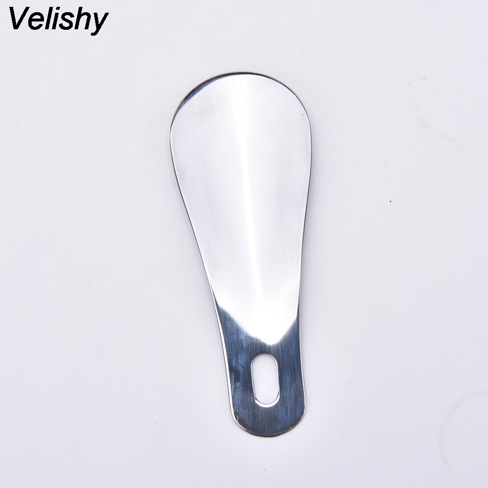 1Pc 10cm Portable Mini Shoe Horn Stainless Steel Shoe Horn Long Shoespooner Spoon