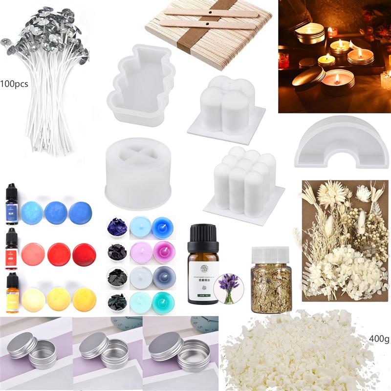 1 Set Candle Making Kit Wicks Sticker DIY Candle Fixator Craft Tools DIY Handmade Candle Set With Cotton Core Holder: 05