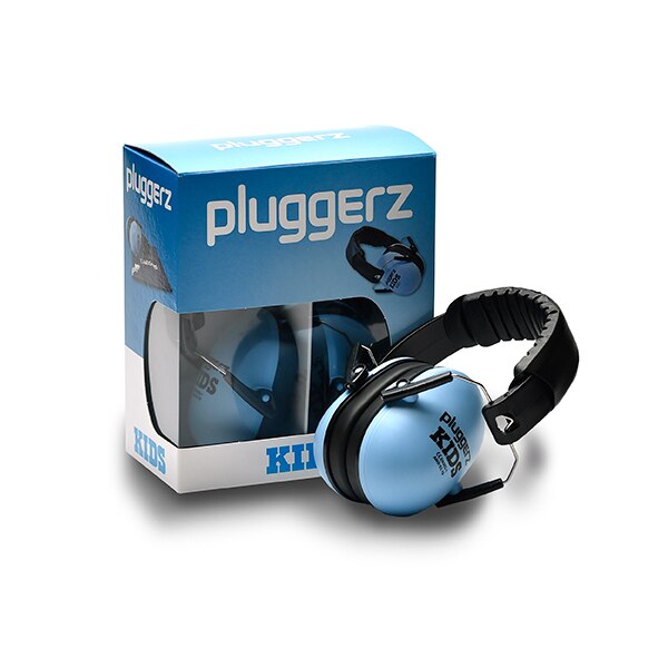 Pluggerz Holland Earplugs soft silicon light portable case noise reduction sleep travel music read shoot swim: earmuff blue