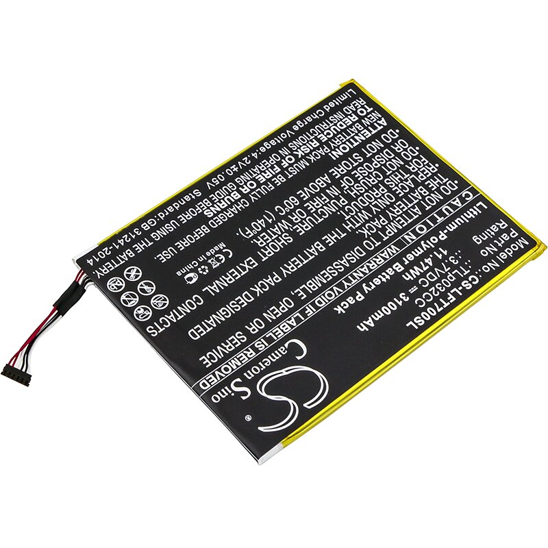 Cameron sino 3100mah bateria para alcatel 9005x um toque pixi 8 8.0 3g OT-9005X, tlp032cc