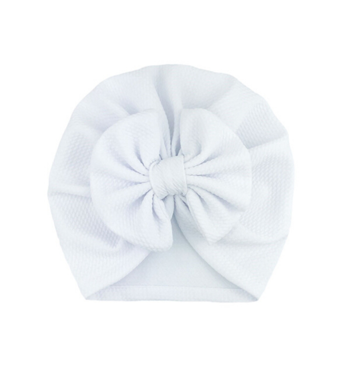 Baby Stuff Accessories Baby Girl Hat With Bow Knot Infant Beanie Solid Big Bowknot Cap For Girls Kid Hats: white