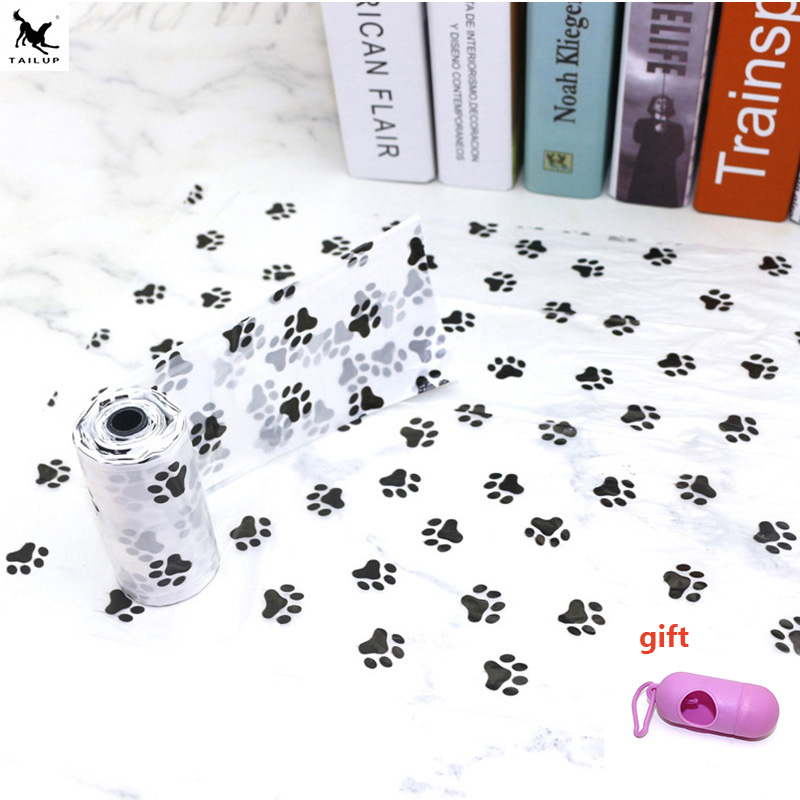 10 Rolls 150 Pcs Biodegradable Garbage Bags Printing Dog Waste Poop Bag Pick Up Clean Bag Garbage Bag Holder Outdoor Travel