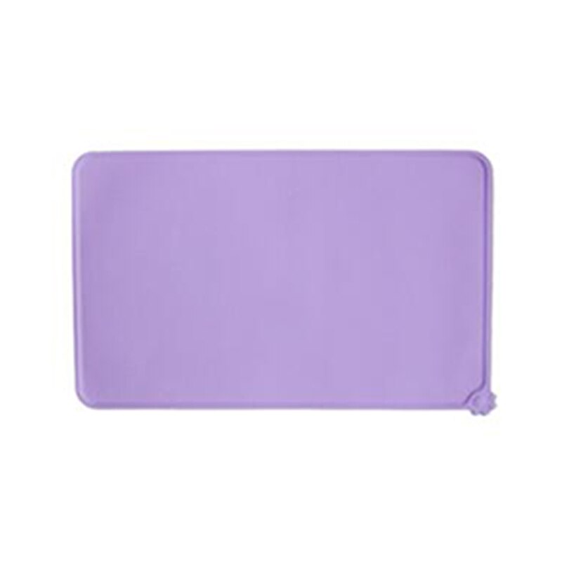 Tapis pour bol à boire en Silicone pour chien et chat, imperméable, pour animaux de compagnie, tapis d&#39;alimentation pour chien, napperon Portable, alimentation en plein air: purple