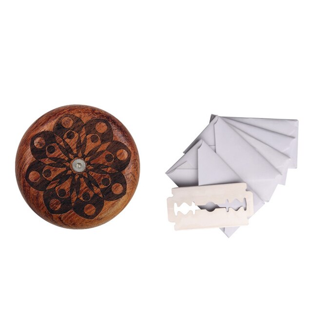 Cuchillo de madera para pan, máquina de afeitar para pan redondo, herramienta de corte de puntuación para pan artesanal, con 5 navajas de panadería: Morado