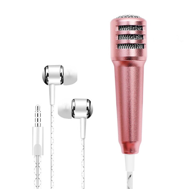 Mini K Song Recording Mic Microphone with Earphones for Phone Computer GDeals: Gold