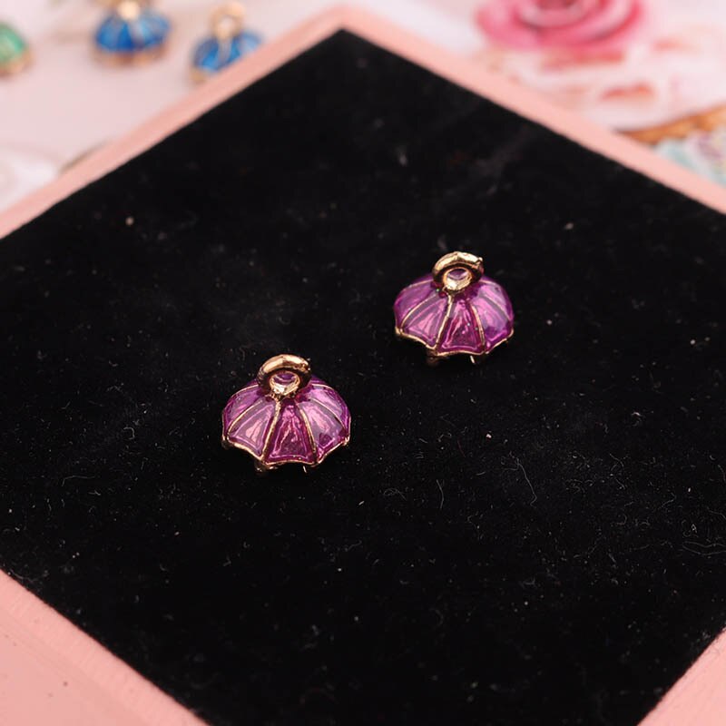 20pcs 10*10MM DIY Enamel 3D Umbrella Charms Alloy Small Metal Bracelet Pendant Accessories Jewelry Dangle Materia: Purple