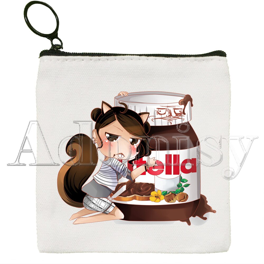 Nutella Nette Einfarbig Leinwand Geldbörse Kleine Frische Neue Reißverschluss Schlüssel Tasche Hand Tasche: H