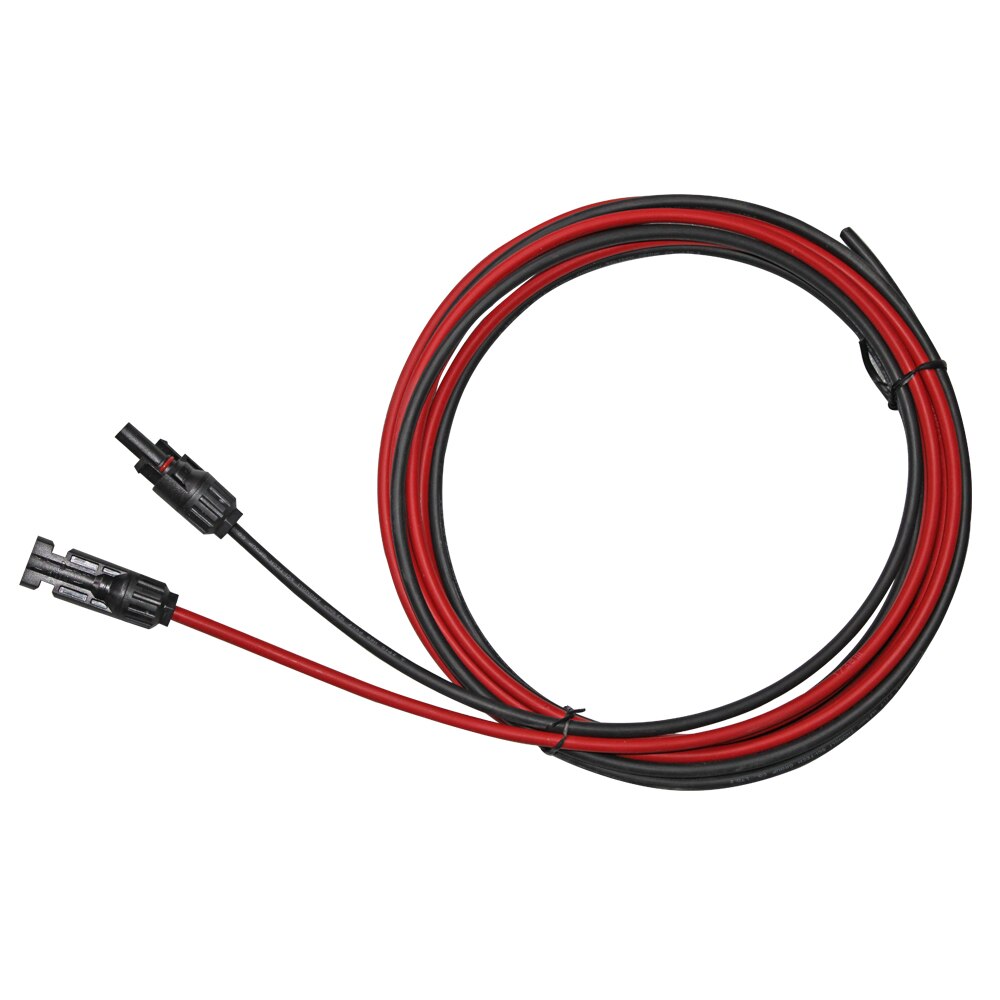 1 par 4mm 2.5 kvadratiske solcellepanel fotovoltaisk kabel kobbertråd sort og rød med vandtæt stik solcelle pv kabel 6/4/2.5 mm: 2.5 mm 2(14 awg ) 5m