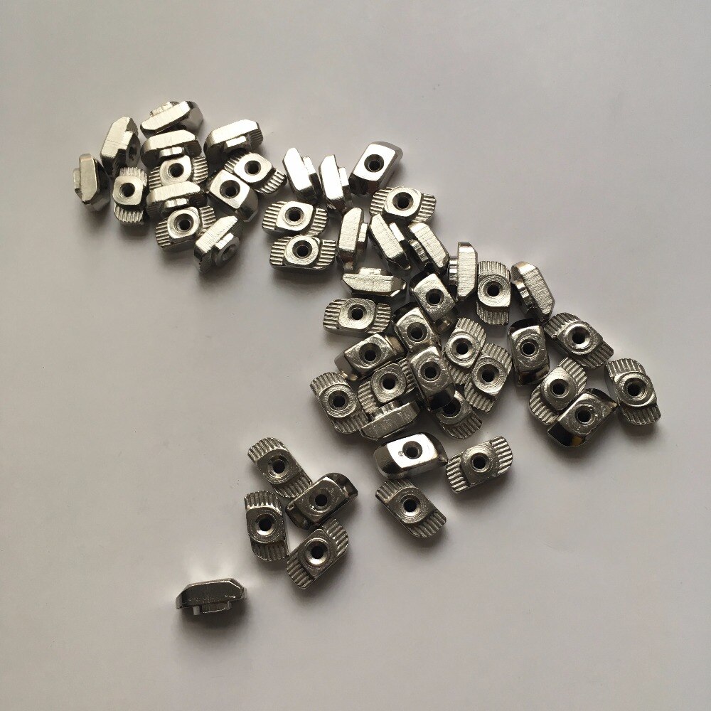 100PCS M3 T moer Hammer Head Fasten Nut Connector Vernikkeld voor 20 serie Slot Groove 6mm CPC112
