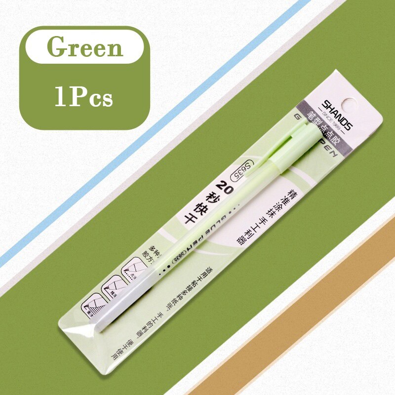 Colors Portable Pen Shape Glue Multi-function Adhesive Student DIY Office Accessories School Supplies Korean Stationery: green
