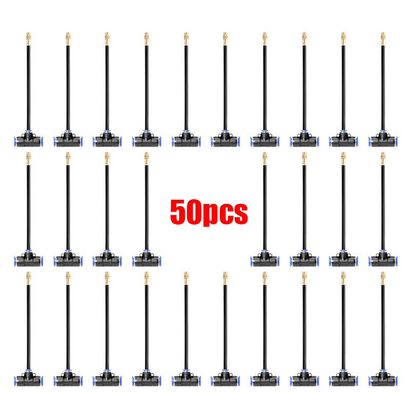 10-50Pcs Universal Free Bending Yellow Copper Mist Nozzle 12mm Straight Push Lock Joint 9/12mm Hose Garden Watering Sprayer