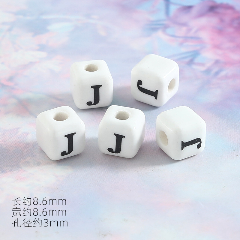8mm Keramik Buchstabenperlen Diy Schmuck Armbänder Handgefertigtes Accessoire 5/10 Stück
