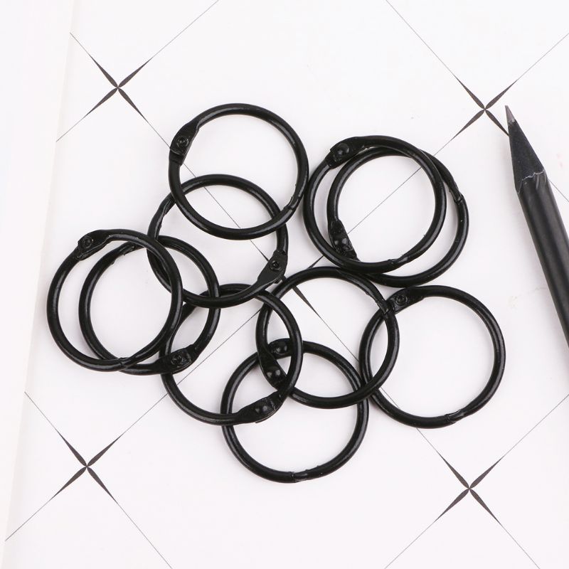 10pcs Metal Loose Leaf Binder Ring Book Hoops DIY Albums School Office Supplies Craft