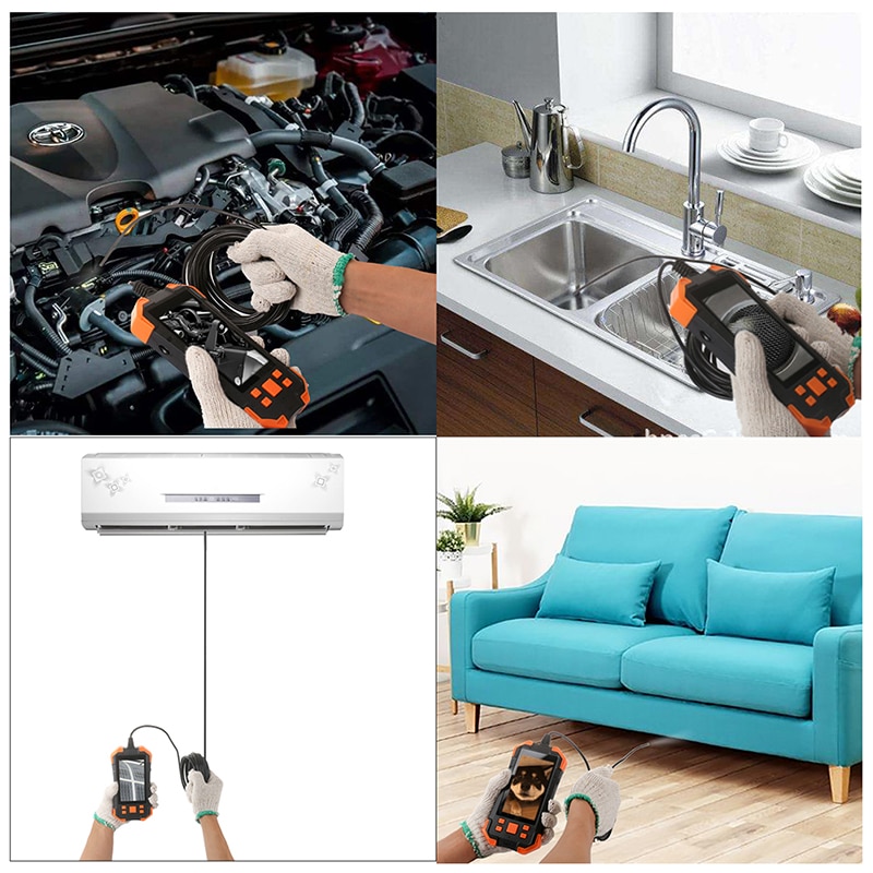 1080P HD Digital Endoscope Camera 4.3 Inch LCD 4cm-5m Focal Distance Snake Camera 3000mAh Video Inspection Camera with 6 led