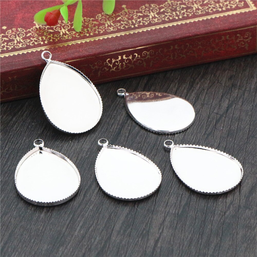 10-20 st 18 x 25mm 13 x 18mm 10 x 14mm koppar stil tand cabochon bas cameo inställningar halsband gör själv smycken