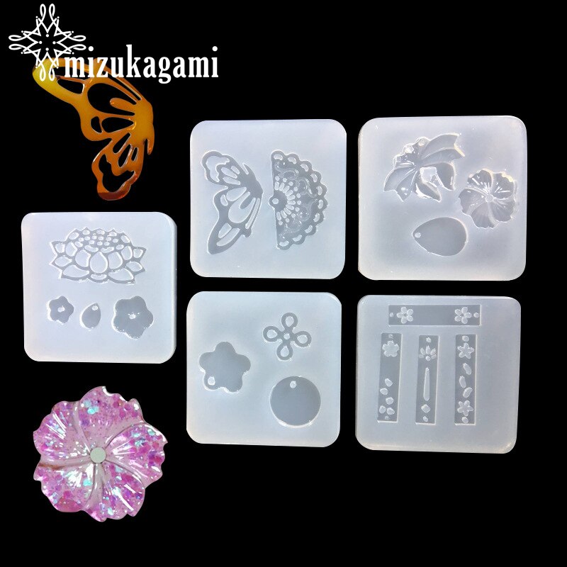 1 pièces UV résine bijoux liquide Silicone moule coquille papillon Sakura Silicone résine moule pour bijoux bricolage Intersperse décorer