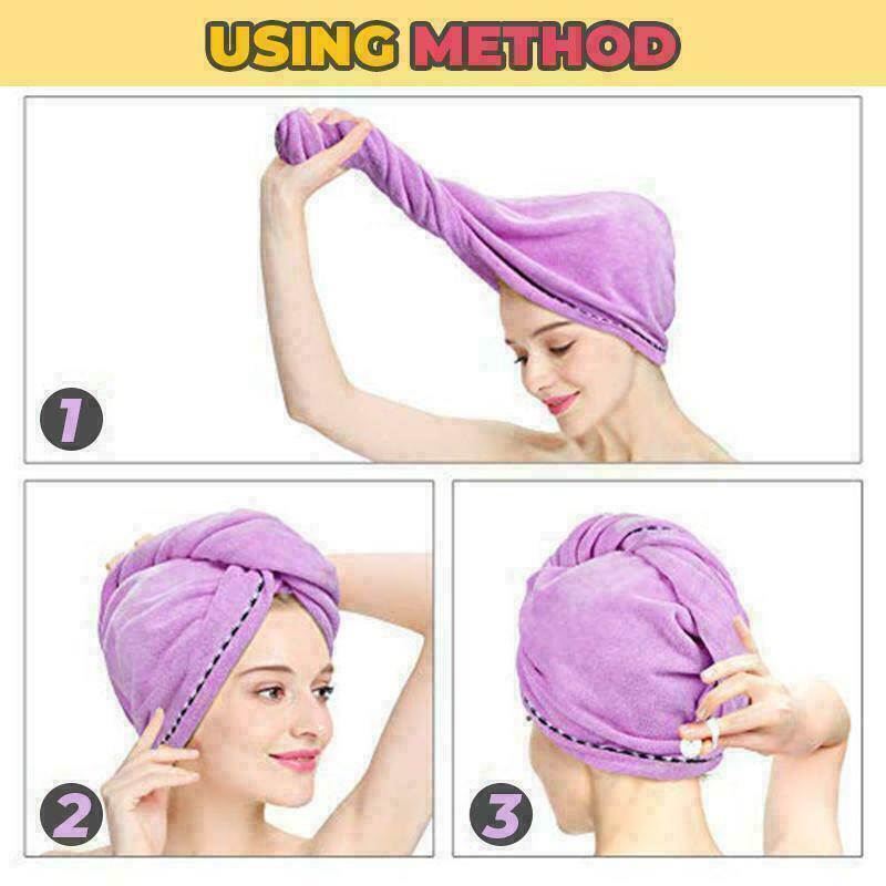 Gorro de pelo de secado largo Toalla de secado de cabello súper absorbente de secado rápido, Toalla de baño de microfibra más gruesa, gorro para el cabello, toalla turbante de salón, sombrero de baño