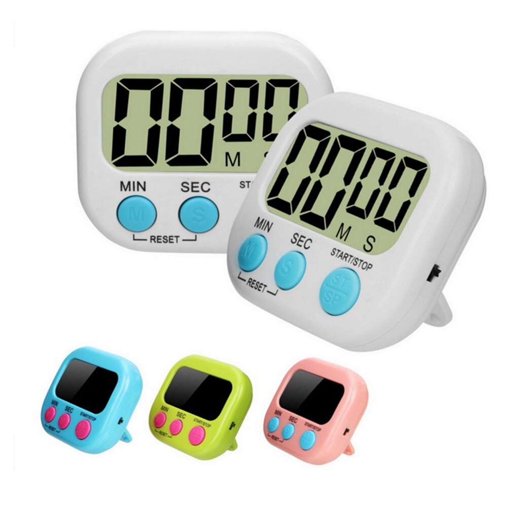 1PCS Digital Kitchen Timer Magnetic Backing Stand Countdown Alarm Mini LCD Big Digits Loud Alarm For Cooking Baking Sports Games