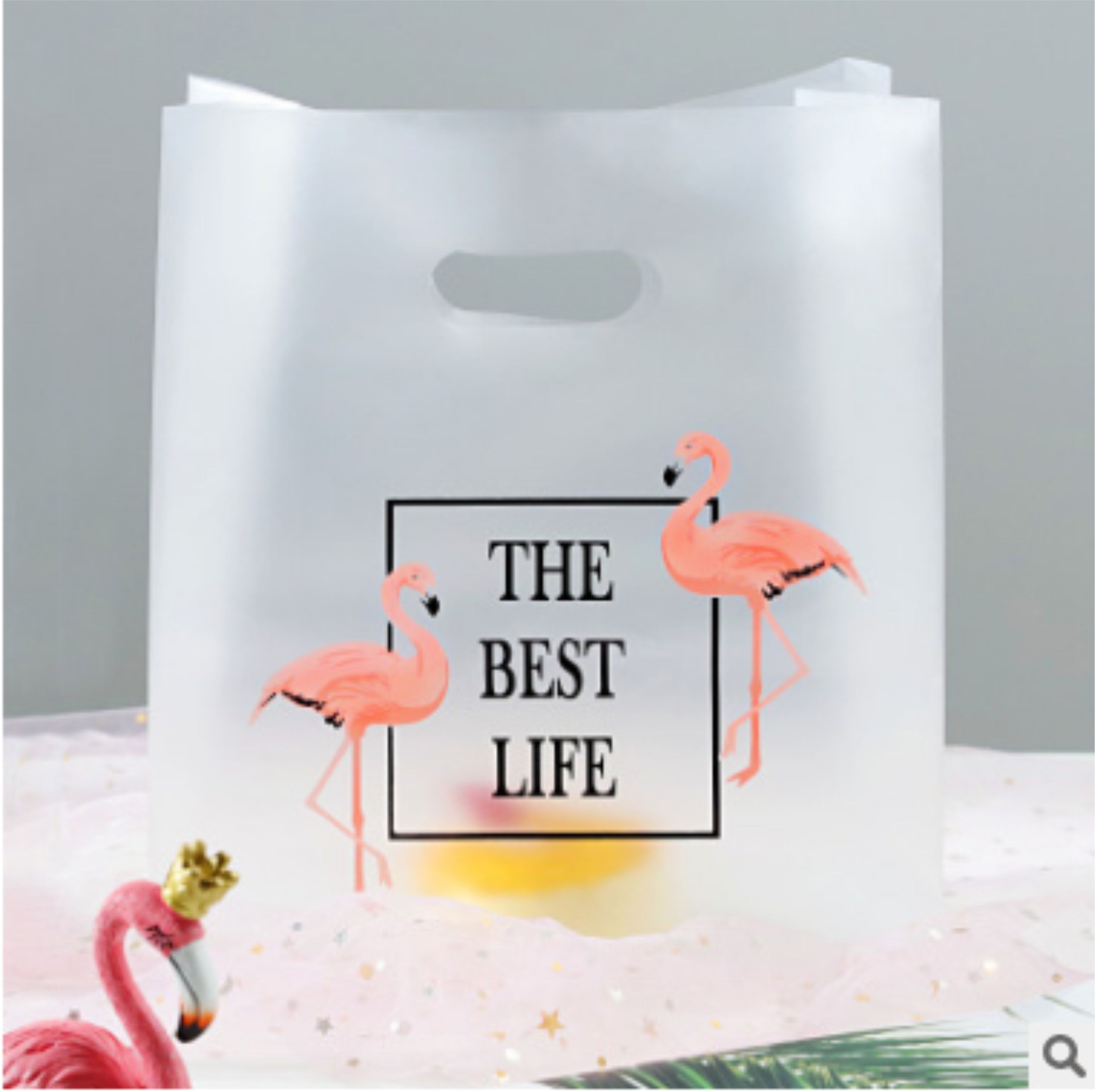 50pcs Flamingo portable shopping bag bag packaging bag cosmetic bag food bag
