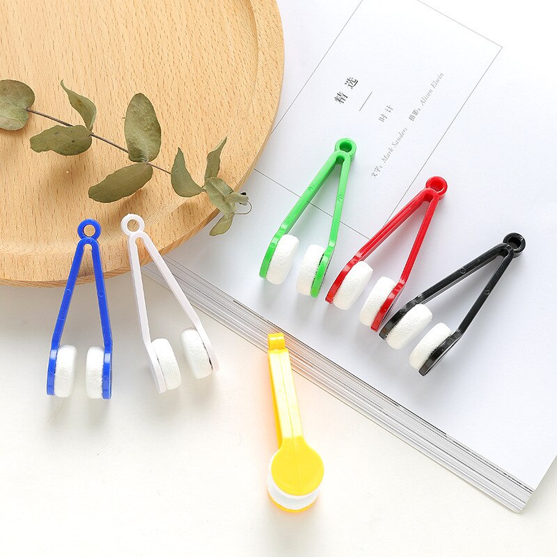 1Pc Mini Twee-Side Bril Borstel Microfiber Brillen Cleaner Bril Schoonmaken Wrijven Cleaner Lenzenvloeistof Borstel Scherm Wrijven