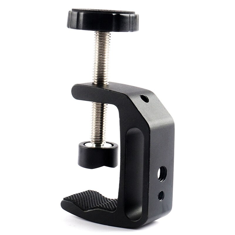 Mini Ball Head 1/4inch Mount for Camera Tripod with Aluminium C Type Screw Mount Clamp Fixed Desktop Bracket