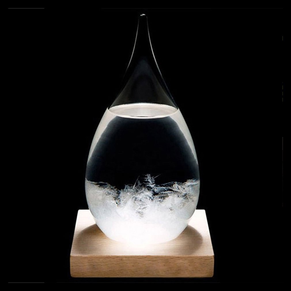 Glasflaske skrivebord vejrstation vejrforudsigelse gennemsigtig bold storm glas hjem kunst indretning