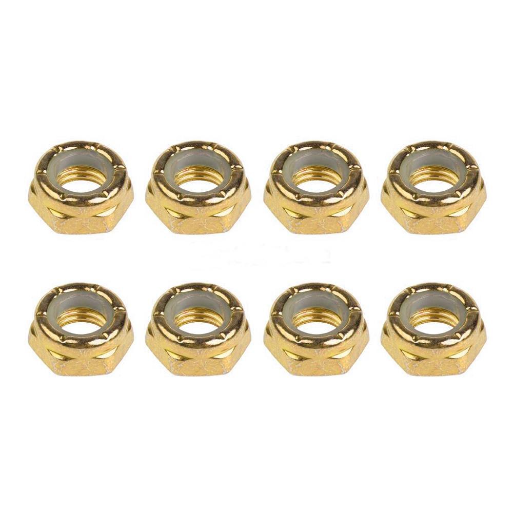 8PCS Colorful SKATEBOARDS Truck Mounting Hardware 4 Axle Nuts Skateboard Trucks Hardware Skateboard Truck Nuts: Yellow