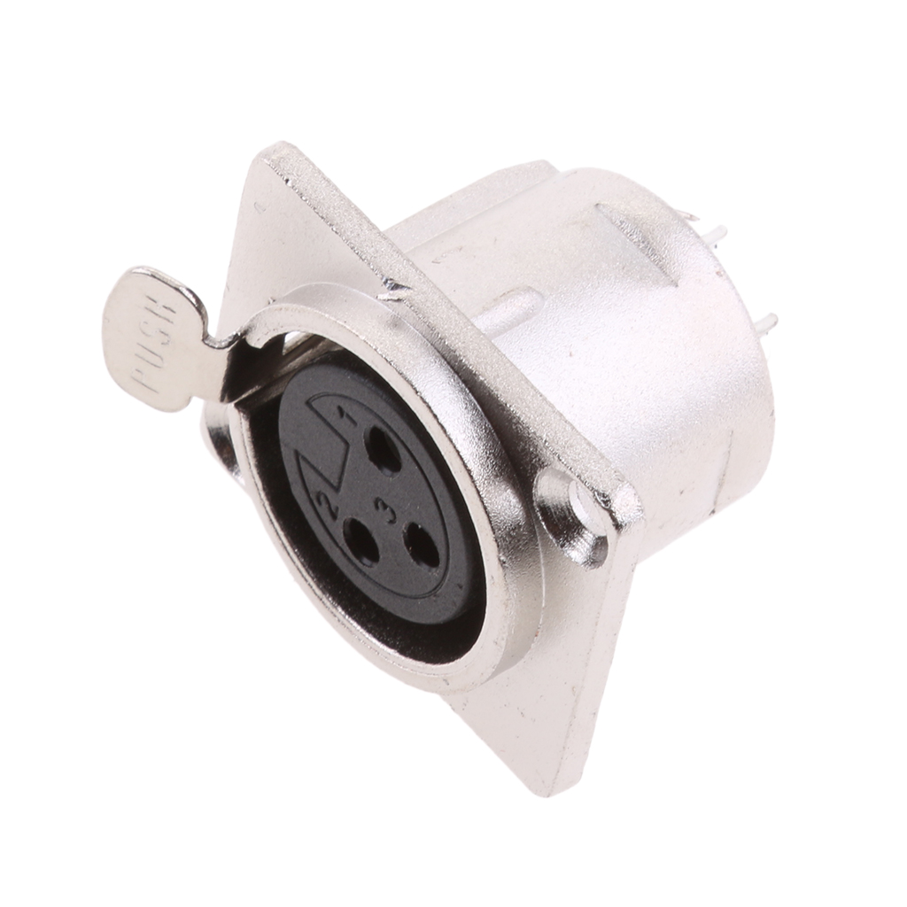 5 piezas XLR Socket 3 Pin XLR hembra Socket Panel Mount conector adaptador