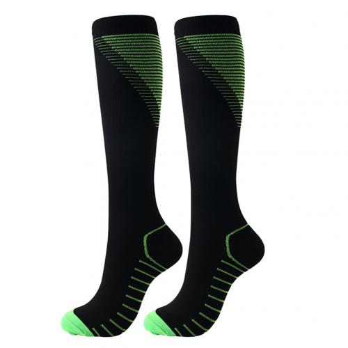 Men Women Outdoor Sports Football Soccer Running Nylon Compression Calf Socks Sports Football Soccer Running Nylon Calf Socks: Green / S/M