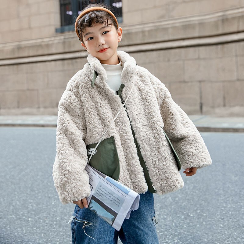 8 10 jahre Herbst Winter Mädchen Pelz Mantel Übergröße Jacken jugendlich Mädchen Outfit