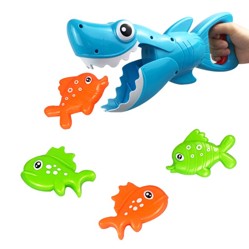 Hai Greifer Schlecht Spielzeug für Jungen Mädchen Fangen Spiel mit 4 Fische Badewanne Angeln