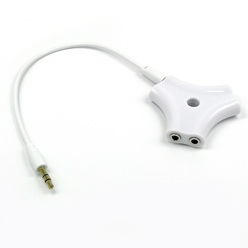 3.5mm audio aux kabel splitter 1 hann  to 5 hunn hodetelefon port for nettbrett  mp3 mp4 smart mobiltelefon 3.5 jack dele adapter: Hvit