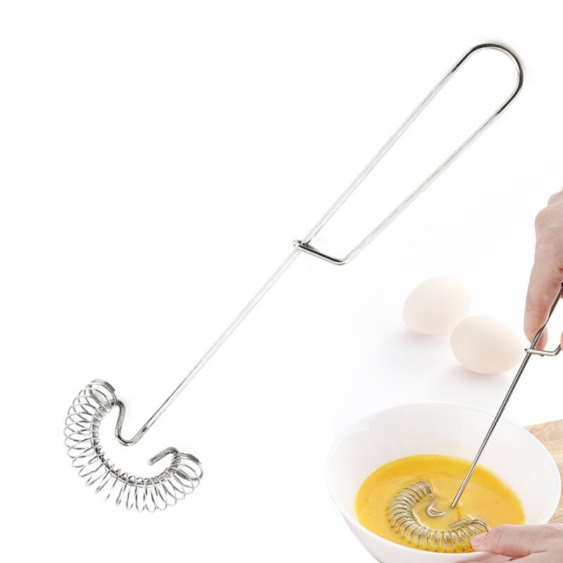 Manual Egg Beater Stainless Steel Spring Coil Coffee Milk Hand Whisk Mixer For Kitchen Unique Egg Tools