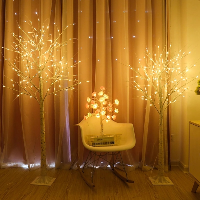 Træbelysning oplyst trælys førte julesimulering trælampe efterligner grenformslampen boligindretning