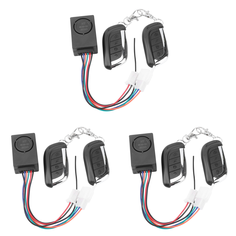 E-Bike-Alarmsystem, 36–72 V, 125 dB, Diebstahlschutz für Elektroroller, Fahrrad, Sicherheit, Anti-Verlust-Fernbedienung, Detektor, Alarm, 1–3 Set: Armee Grün