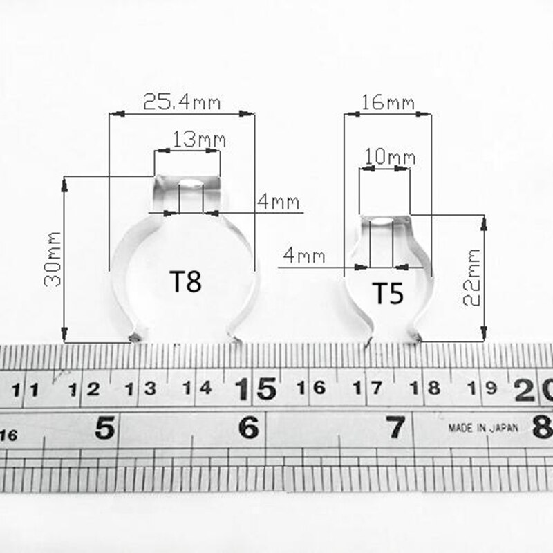 10 supports de Clip de Tube Fluorescent T8 T5, support de Tube 1 &quot;-1.5&quot; matériau métallique lampe Tube LED Bases support de Clips en U installation facile