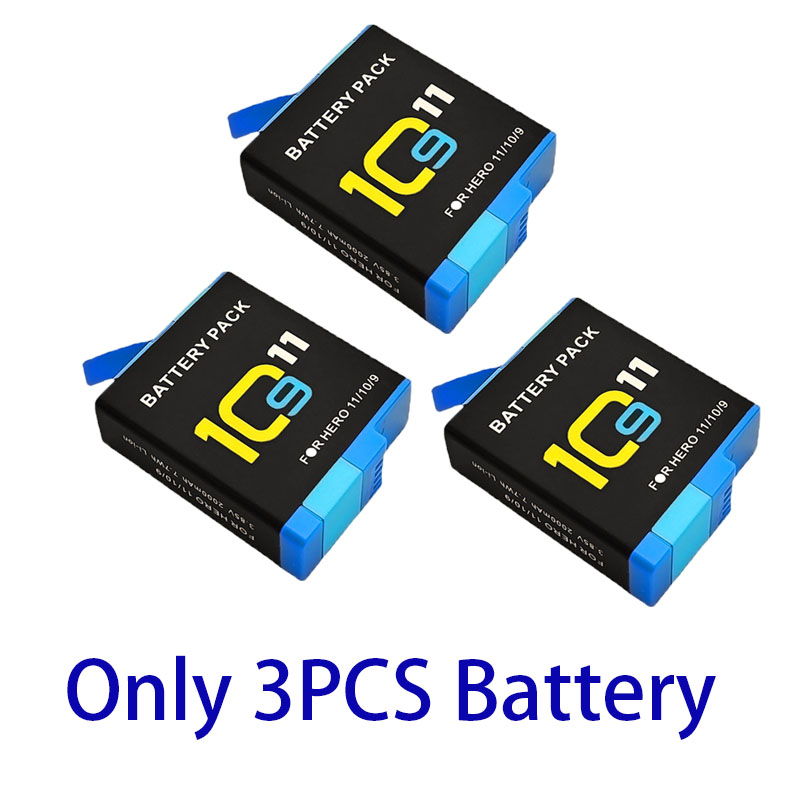 Akumulator 2000 mAh do GoPro Hero 11 10 9 Akumulator litowo-jonowy do kamery ruchu Przechowywanie akumulatorów do GoPro Hero9: green