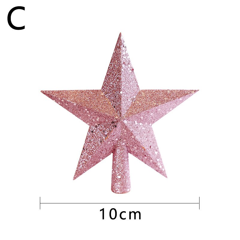 Decoraciones navideñas de 10/15/20cm, adorno con colgante de estrella de cinco puntas de parte superior del árbol de Navidad para parte superior del árbol de Navidad