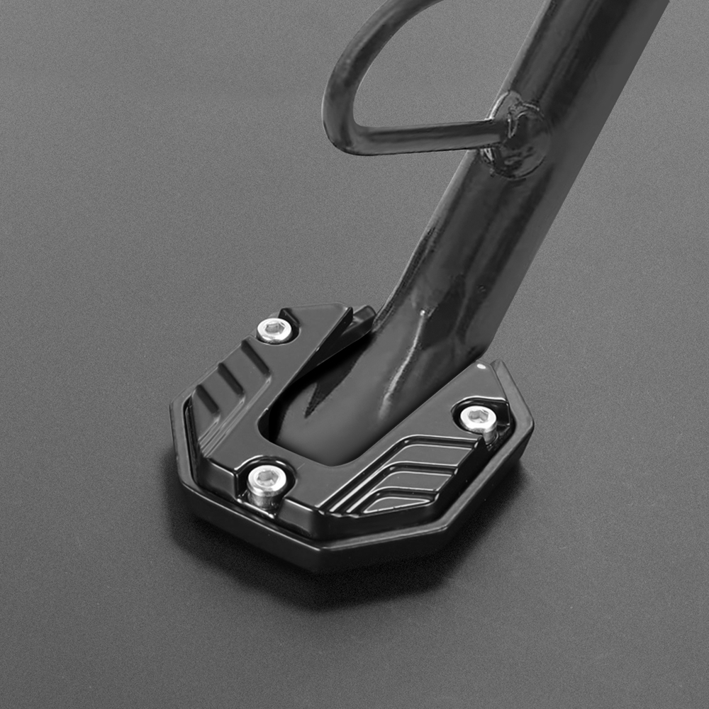 Universele Scooter Motorcycle Bike Kickstand Extender Voet Zijstandaard Extension Pad Ondersteuning Plaat Antislip Vergrote Basis: Black